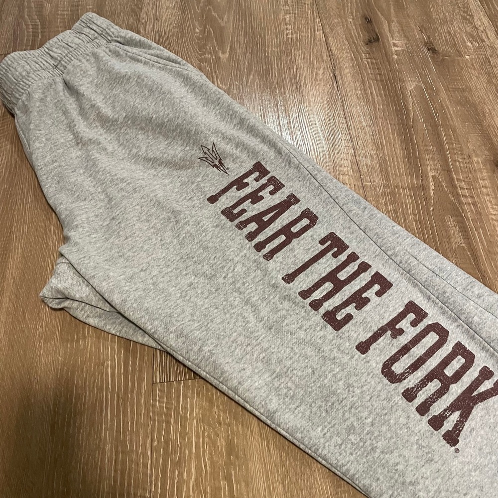 Champion Mens Sweatpants XL Gray Cotton ASU Sun Devils Fear The Fork Jogger Fall